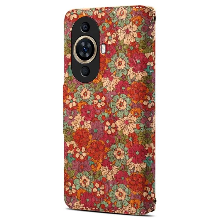 For Huawei nova 11 / nova 12s 4G / nova 12 Lite 4G Leather Case Flower Printing Stand Wallet Phone Cover - Summer / Red