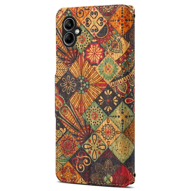 For Samsung Galaxy A05 4G Phone Case Floral Printing Wallet Leather Cover with Stand - Autumn / Yellow
