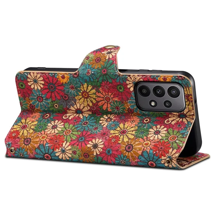 Para Samsung Galaxy A23 5G (Versión Global) / A23 4G Funda de Cartera Impresión Floral de Cuero Funda de Teléfono con Soporte - Primavera / Verde
