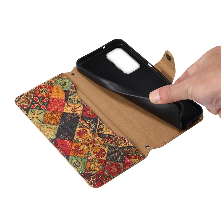 Para Samsung Galaxy A23 5G (Versión Global) / A23 4G Funda de Cartera Impresión Floral de Cuero Funda de Teléfono con Soporte - Primavera / Verde