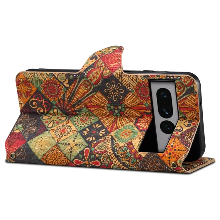 For Google Pixel 7 Pro 5G Phone Case Pattern Printing Leather Flip Cover with Wallet - Autumn / Yellow