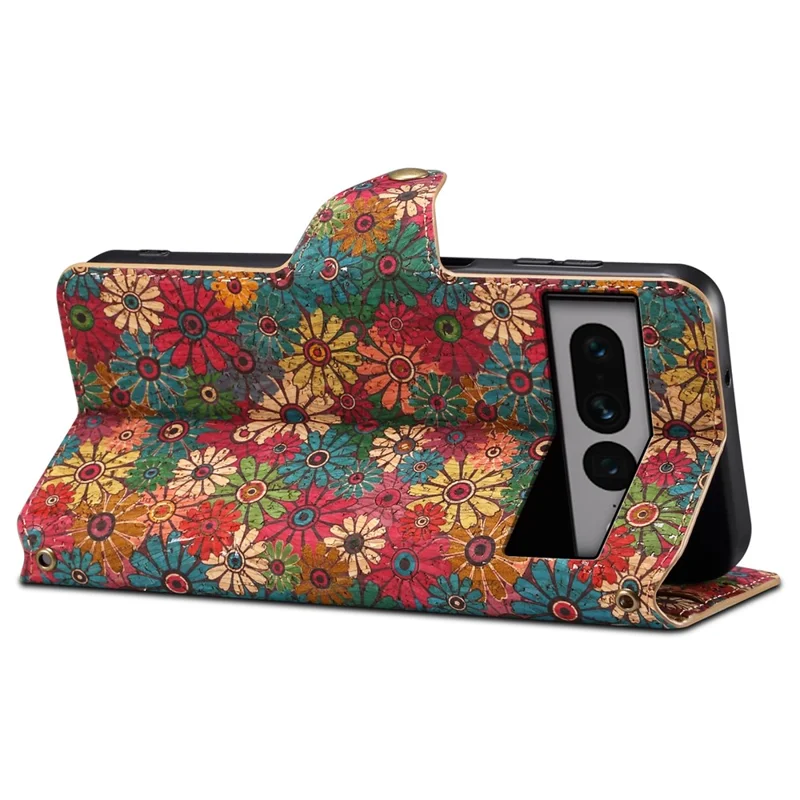 For Google Pixel 7 Pro 5G Phone Case Pattern Printing Leather Flip Cover with Wallet - Spring / Green