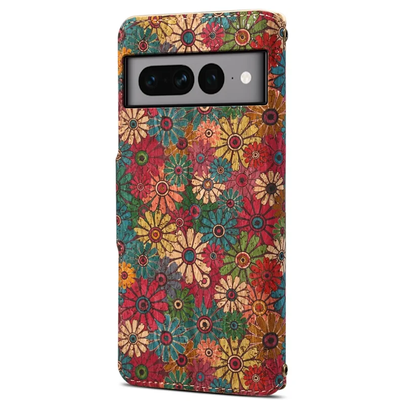 For Google Pixel 7 Pro 5G Phone Case Pattern Printing Leather Flip Cover with Wallet - Spring / Green