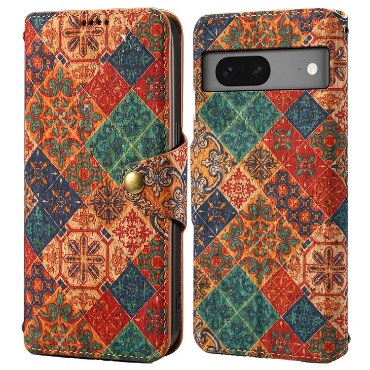 For Google Pixel 7 5G Case Floral Printing Leather Phone Cover with Wallet - Winter / Blue