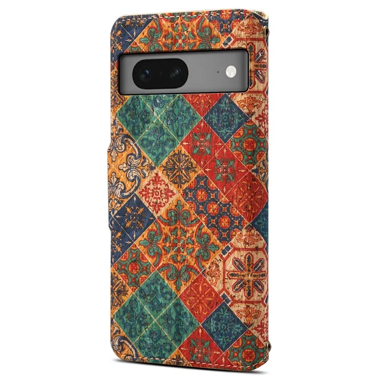 For Google Pixel 7 5G Case Floral Printing Leather Phone Cover with Wallet - Winter / Blue