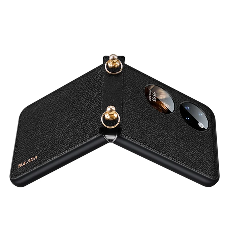 SULADA Treasure Box Series for Huawei Pocket 2 Phone Cover Litchi Texture PU Leather Phone Case with Strap - Green