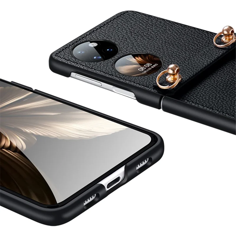 SULADA Treasure Box Series for Huawei Pocket 2 Phone Cover Litchi Texture PU Leather Phone Case with Strap - Green