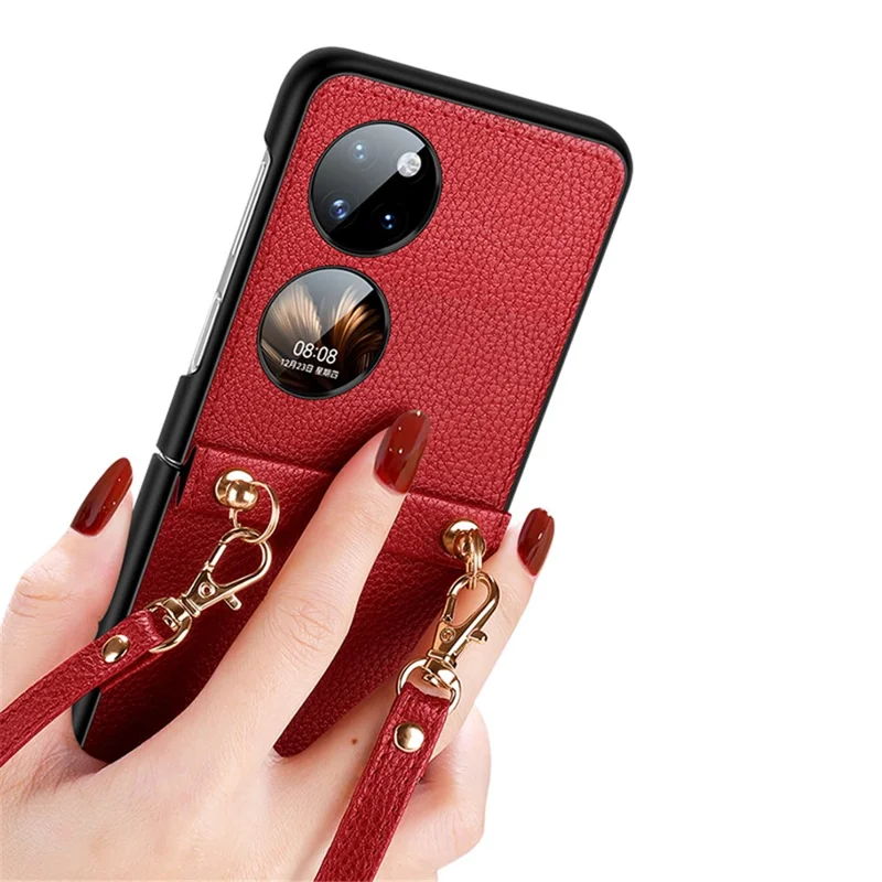 SULADA Treasure Box Series for Huawei Pocket 2 Phone Cover Litchi Texture PU Leather Phone Case with Strap - Green