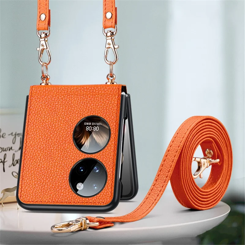 SULADA Treasure Box Series for Huawei Pocket 2 Phone Cover Litchi Texture PU Leather Phone Case with Strap - Green