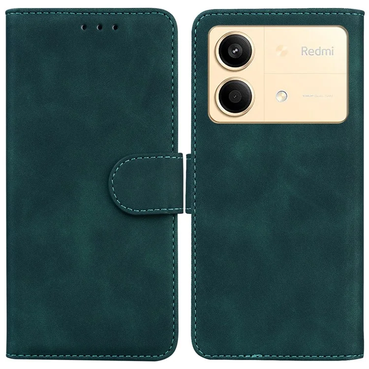 Für Xiaomi Redmi Note 13R Pro 5G Brieftasche Hülle Leder Flip Einfarbige Handy Abdeckung - Grün