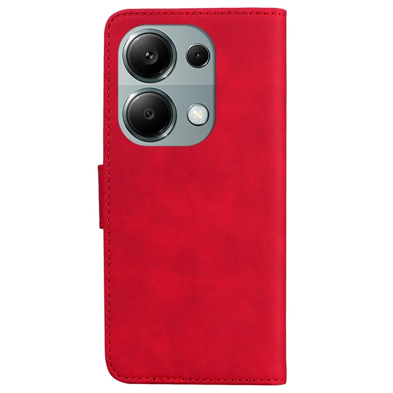 For Xiaomi Redmi Note 13 Pro 4G / Poco M6 Pro 4G Case Butterfly PU Leather Wallet Stand Cover - Red