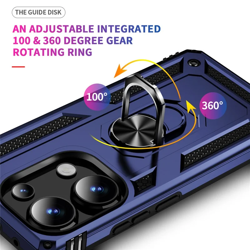 For Xiaomi Redmi Note 13 Pro 4G / Poco M6 Pro 4G Case Anti-Drop PC+TPU Kickstand Phone Cover - Blue