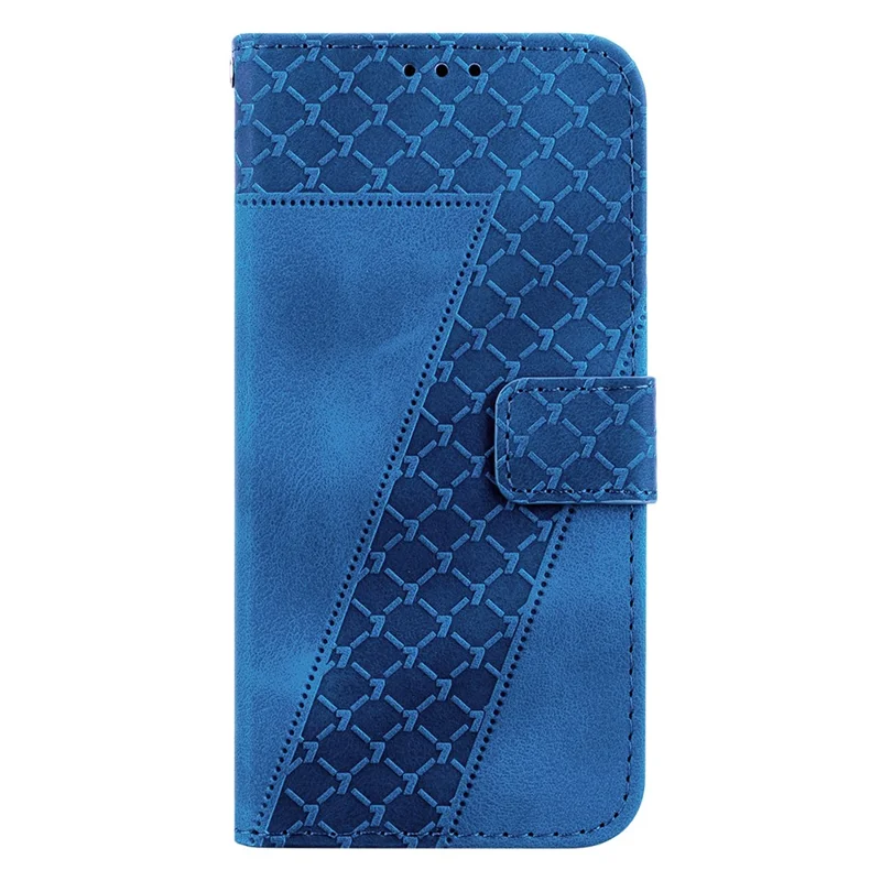 For Xiaomi Redmi Note 13 4G Leather Case Phone Wallet Cover 7-Shape Imprint - Dark Blue