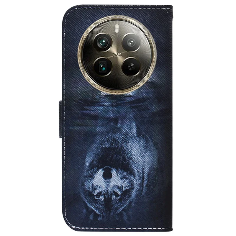 For Realme 12 Pro 5G / 12 Pro+ 5G Leather Case Pattern Printing Protective Phone Cover - Dog and Wolf