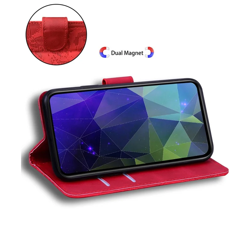 For Realme 12 Pro 5G / 12 Pro+ 5G Case Tiger Pattern PU Leather Wallet Phone Cover - Red