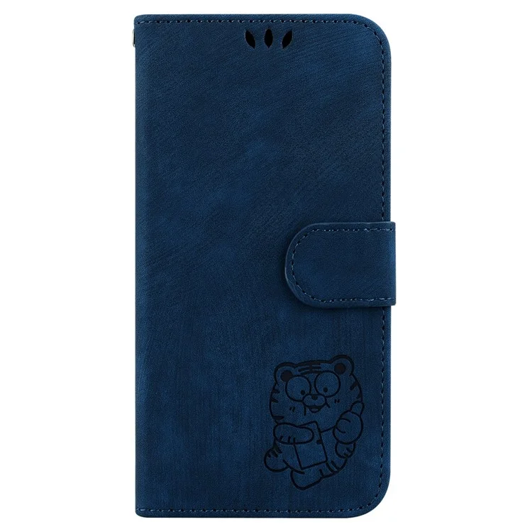 Per Realme 12 Pro 5G / 12 Pro+ 5G Custodia Portafoglio per Telefono Cute Tiger Imprinted Leather Phone Cover - Dark Blue