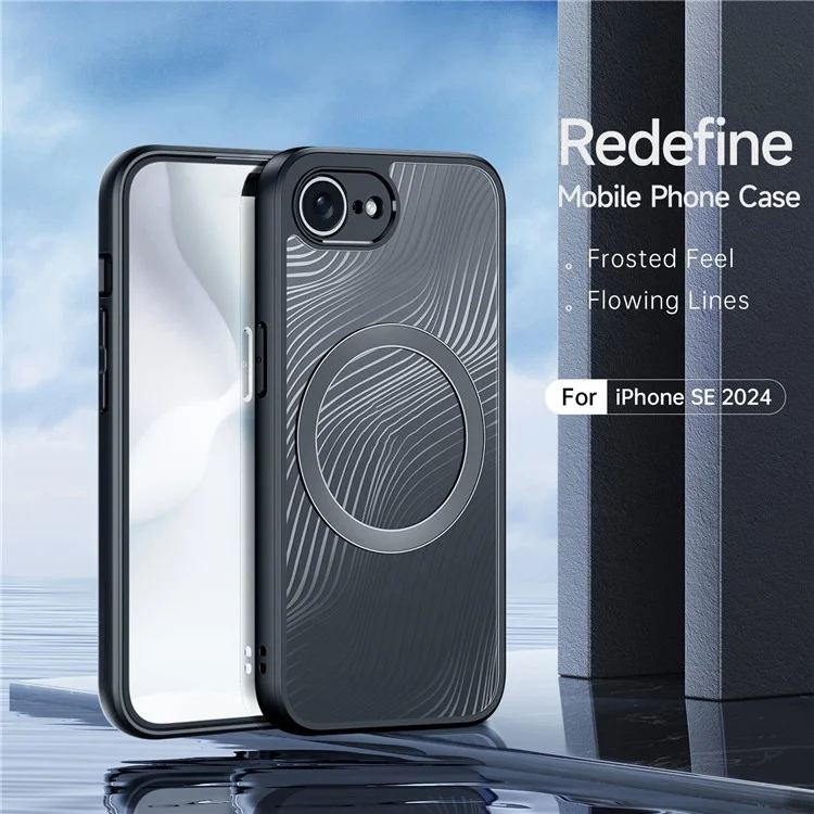 DUX DUCIS Aimo Series for iPhone 16e Case Compatible with MagSafe PC + TPU Phone Cover (REACH, Black)