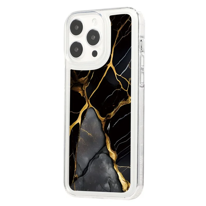 For iPhone 14 Pro Max TPU Case Airbag Protection Smart Phone Cover with Marble Pattern - MR7