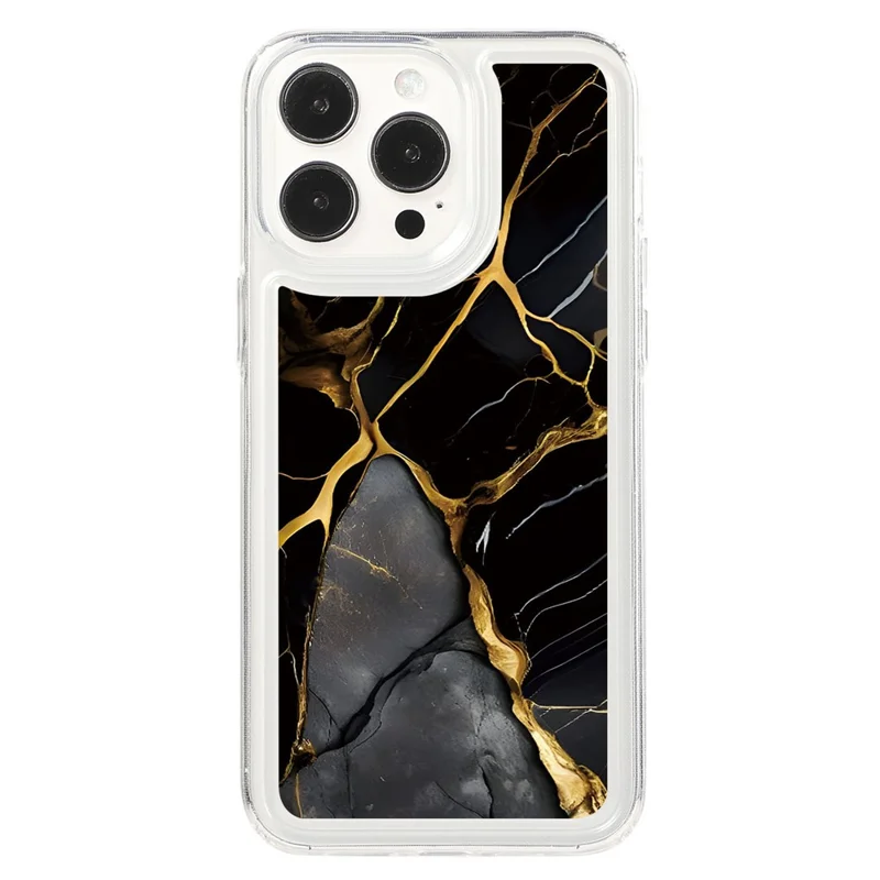 For iPhone 14 Pro Max TPU Case Airbag Protection Smart Phone Cover with Marble Pattern - MR7