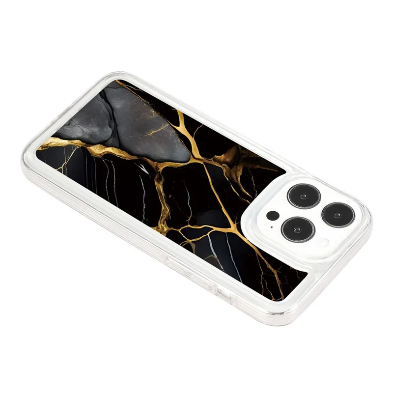 For iPhone 14 Pro Max TPU Case Airbag Protection Smart Phone Cover with Marble Pattern - MR7