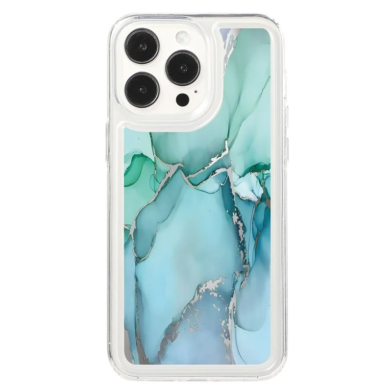 For iPhone 14 Pro Max TPU Case Airbag Protection Smart Phone Cover with Marble Pattern - MR8