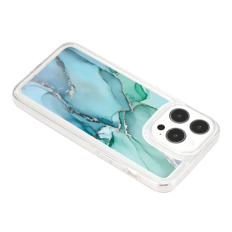 For iPhone 14 Pro Max TPU Case Airbag Protection Smart Phone Cover with Marble Pattern - MR8