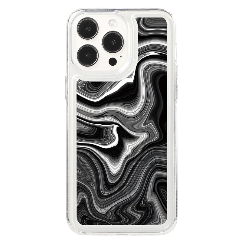 For iPhone 14 Pro Max TPU Case Airbag Protection Smart Phone Cover with Marble Pattern - MR12