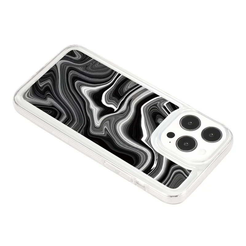 For iPhone 14 Pro Max TPU Case Airbag Protection Smart Phone Cover with Marble Pattern - MR12