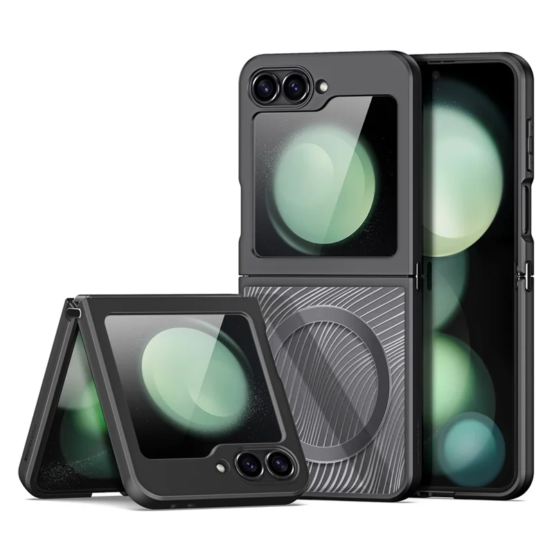 DUX DUCIS Aimo Series for Samsung Galaxy Z Flip7 FE 5G / Z Flip6 5G Case Magnetic Case PC+TPU Phone Cover (REACH Certification), Black