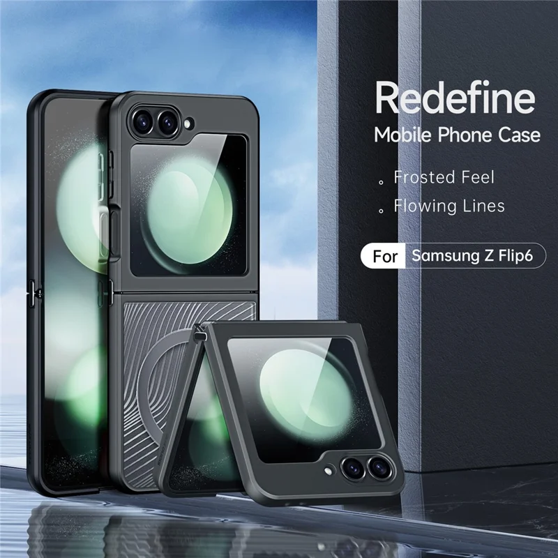 DUX DUCIS Aimo Series for Samsung Galaxy Z Flip7 FE 5G / Z Flip6 5G Case Magnetic Case PC+TPU Phone Cover (REACH Certification), Black