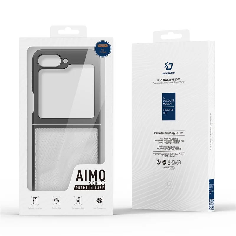 Dux Ducis Aimo Series Pour Samsung Galaxy Z Flip6 5G Black Case Drop Proof Tpu + pc Téléphone Couvercle (certification Reach)