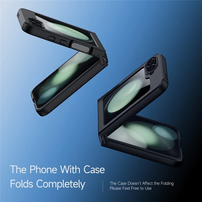 Dux Ducis Aimo Series Pour Samsung Galaxy Z Flip6 5G Black Case Drop Proof Tpu + pc Téléphone Couvercle (certification Reach)