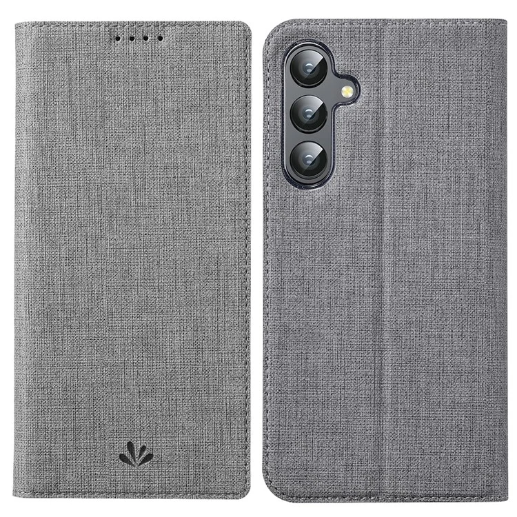 VILI DMX Series For Samsung Galaxy A55 5G Case PU Leather Card Holder Stand View Phone Cover - Grey