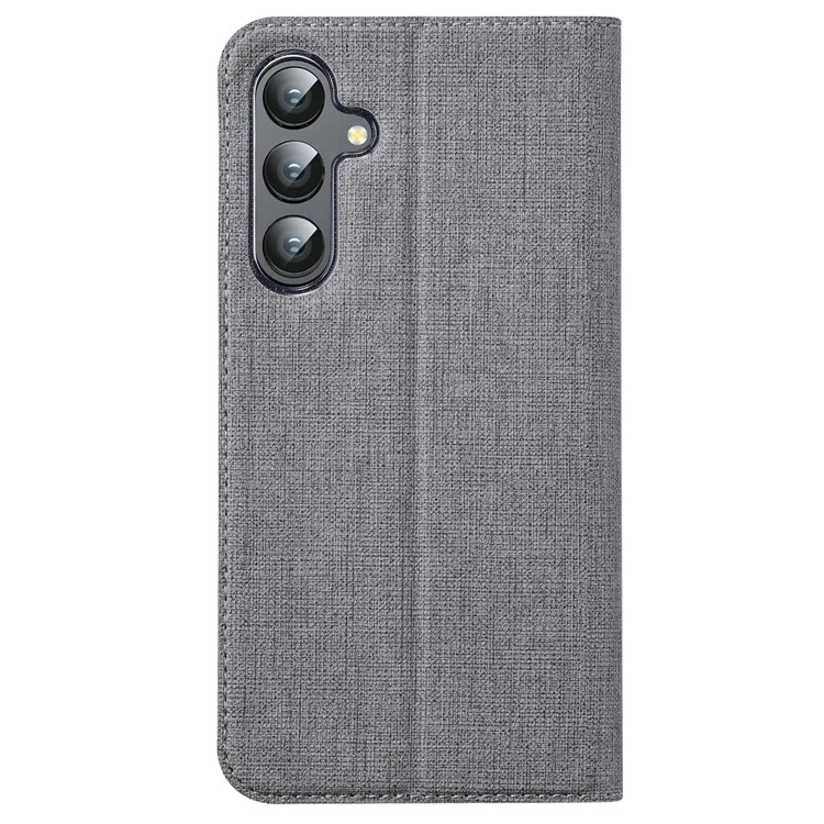 VILI DMX Series For Samsung Galaxy A55 5G Case PU Leather Card Holder Stand View Phone Cover - Grey