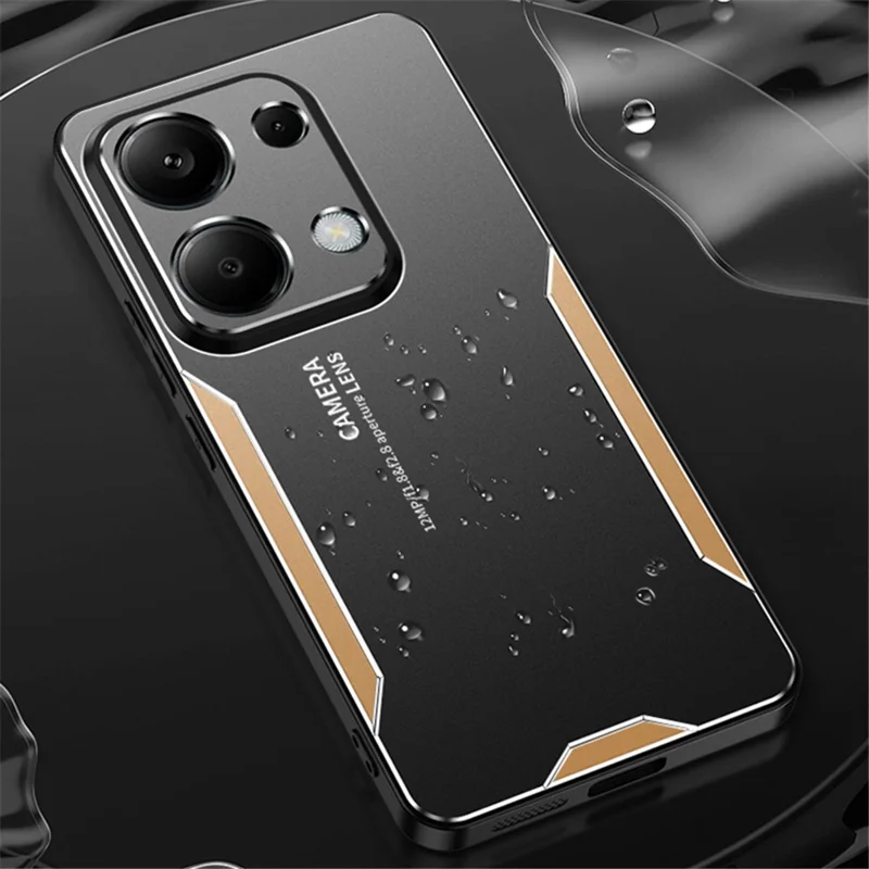 For Xiaomi Redmi Note 13 Pro 4G / Poco M6 Pro 4G Case Drop-Proof Aluminum Alloy+TPU+PC Phone Cover - Gold
