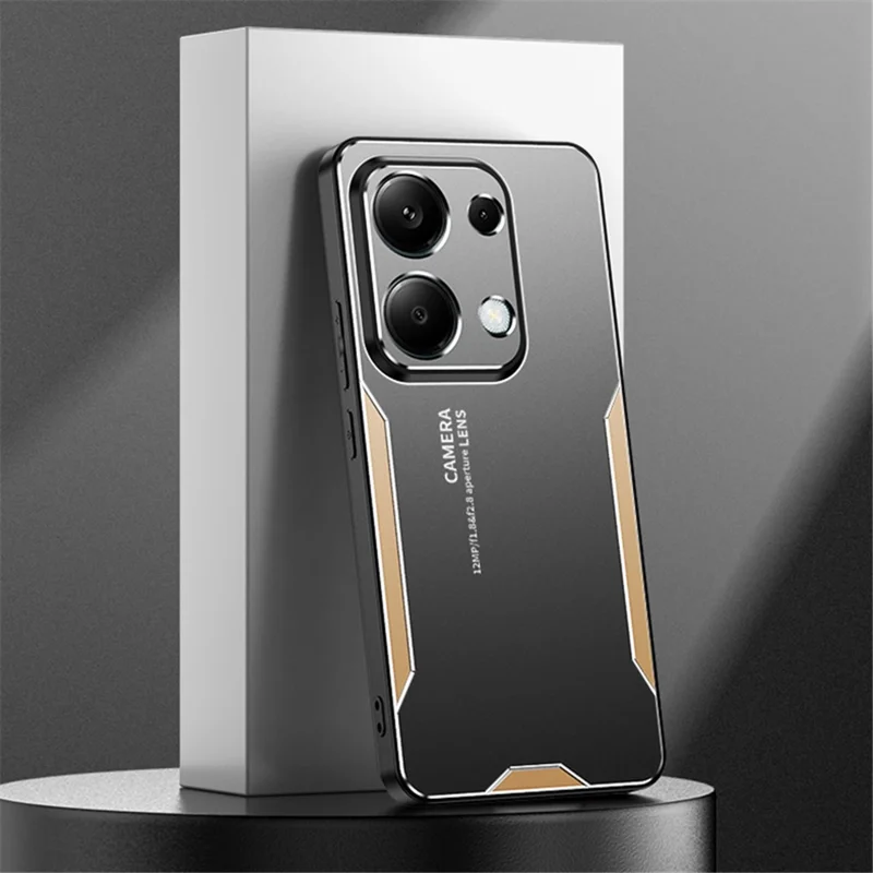 For Xiaomi Redmi Note 13 Pro 4G / Poco M6 Pro 4G Case Drop-Proof Aluminum Alloy+TPU+PC Phone Cover - Gold