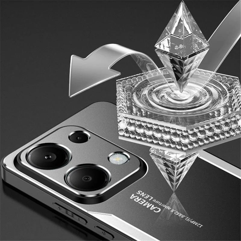 For Xiaomi Redmi Note 13 Pro 4G / Poco M6 Pro 4G Case Drop-Proof Aluminum Alloy+TPU+PC Phone Cover - Gold