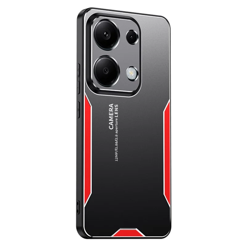 Para Xiaomi Redmi Note 13 Pro 4G / Poco M6 Pro 4G Funda Resistente a Golpes Aleación de Aluminio+TPU+PC Cubierta de Teléfono - Rojo