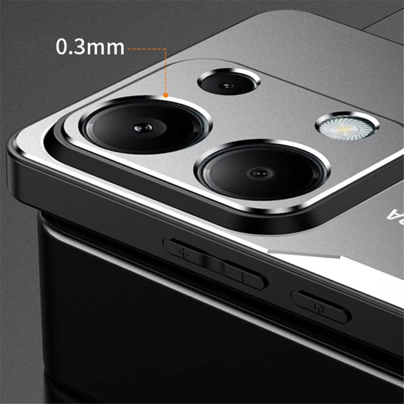 Para Xiaomi Redmi Note 13 Pro 4G / Poco M6 Pro 4G Funda Resistente a Golpes Aleación de Aluminio+TPU+PC Cubierta de Teléfono - Rojo