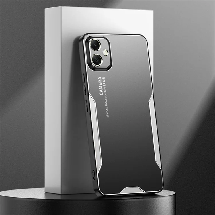 Для Samsung Galaxy A05 4G Anti-Scratch Case Алюминиевый сплав + TPU + PC Гибридный чехол для телефона - Серебристый
