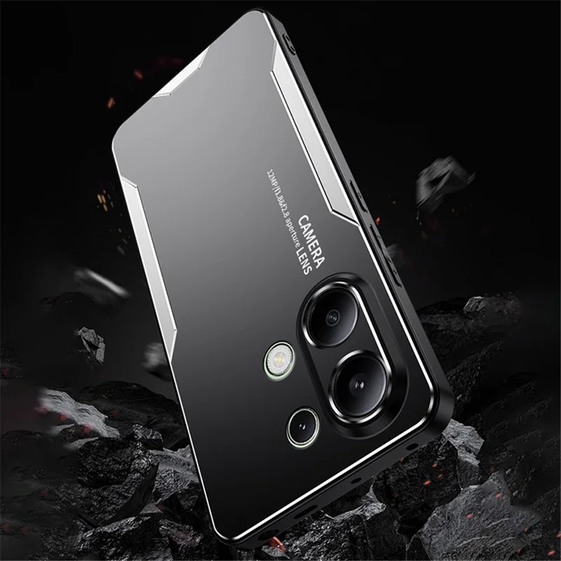 For Xiaomi Redmi Note 13 4G Drop Protection Phone Case Slim-Fit Aluminum Alloy+TPU+PC Shell - Silver
