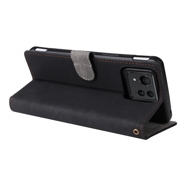 Pour Asus Zenfone 11 Ultra 5G Étui avec sangle Portefeuille Bloquage RFID Couverture en cuir - Noir