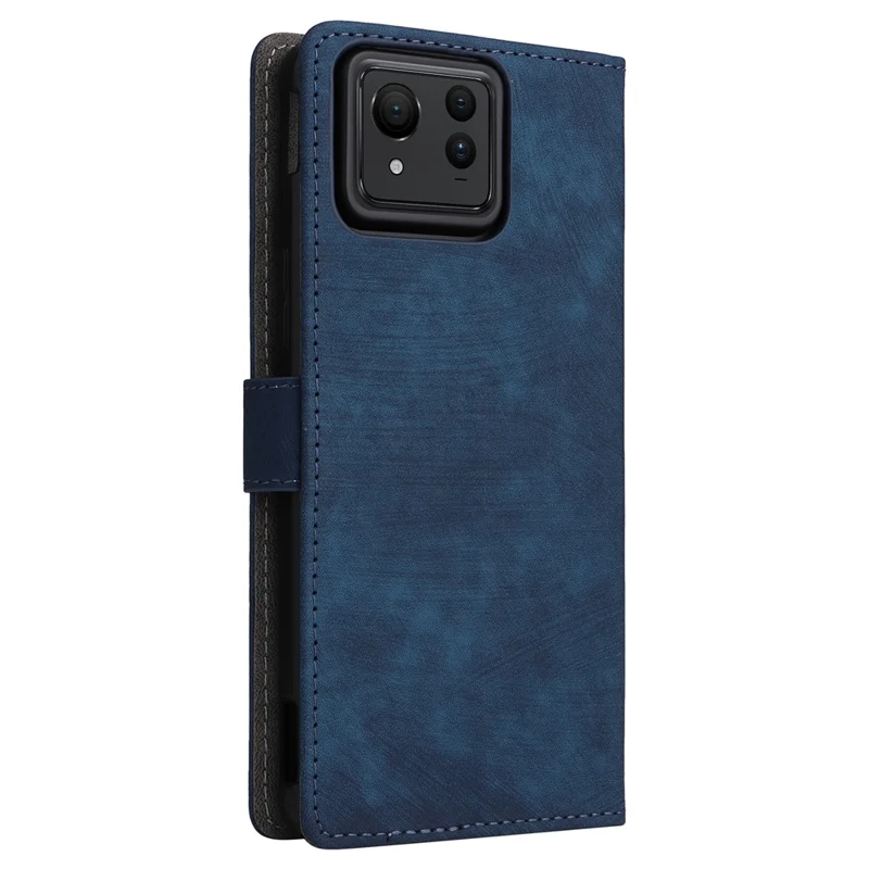 For Asus Zenfone 11 Ultra 5G Case with Strap RFID Blocking Wallet Phone Leather Cover - Blue