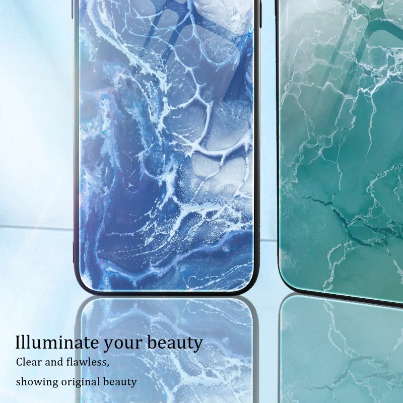 For Xiaomi Redmi Note 13 Pro 5G / Poco X6 5G Case Tempered Glass Back Phone Cover with Marble Pattern - DL01