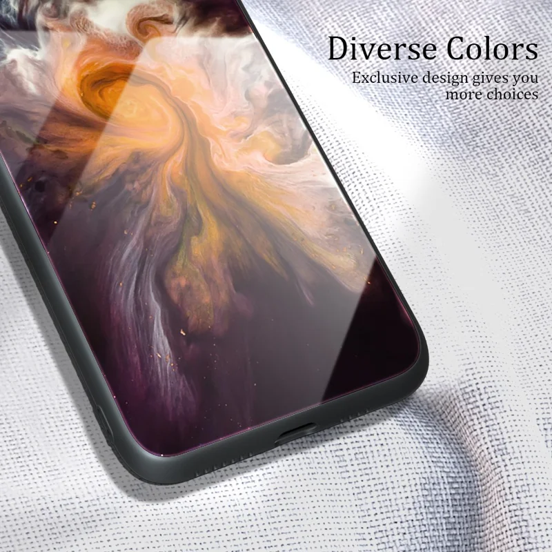 For Xiaomi Redmi Note 13 Pro 5G / Poco X6 5G Case Tempered Glass Back Phone Cover with Marble Pattern - DL01