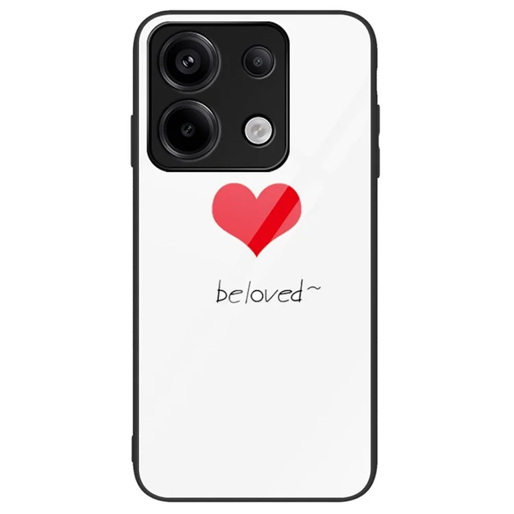 Phone Case for Xiaomi Redmi Note 13 Pro 5G / Poco X6 5G Cover Pattern Printing Tempered Glass+PC+TPU Shell - Beloved