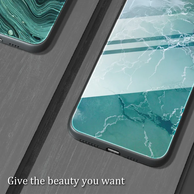 For Xiaomi Redmi Note 13 Pro 4G / Poco M6 Pro 4G Case Marble Pattern Tempered Glass Phone Back Protector - DL06