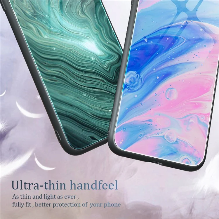 For Xiaomi Redmi Note 13 5G Case Anti-Scratch Marble Pattern Tempered Glass Back Cover - DL01