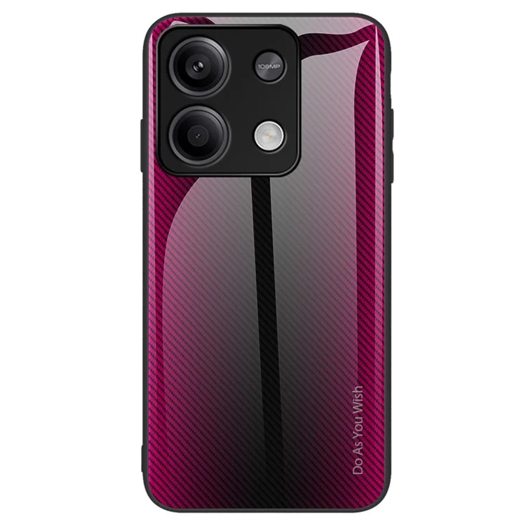 For Xiaomi Redmi Note 13 5G Case Tempered Glass Back Soft TPU Frame Phone Cover - Rose