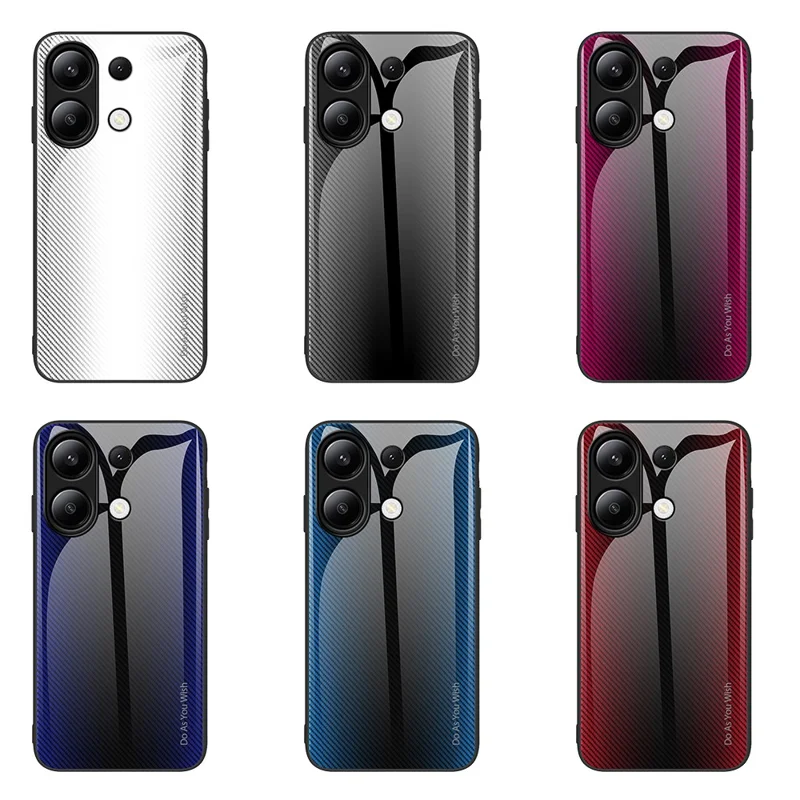 For Xiaomi Redmi Note 13 4G Case Tempered Glass+TPU Drop-proof Phone Cover - Baby Blue
